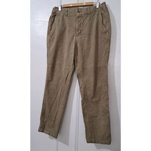 Sage De Cret Womens XL Cotton Linen Tan Paper Bag Waist Pant Made In Japan